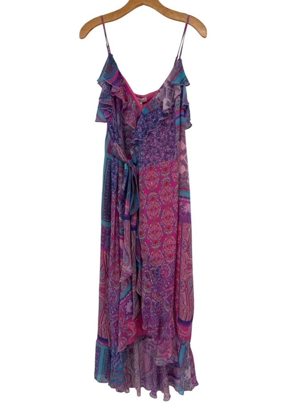Gianni Bini DANNIJO Isabella Sleeveless Ruffle Chiffon Maxi Dress Large New $199 - Picture 2 of 10